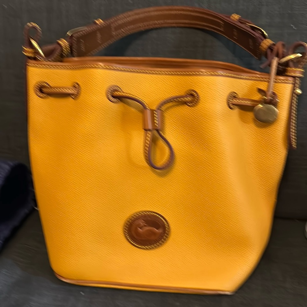 Dooney and bourke leather drawstring  bucket